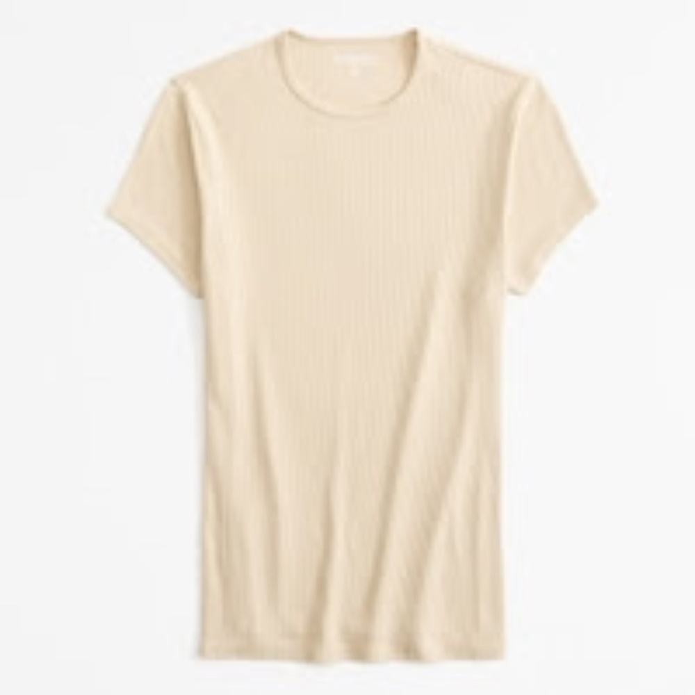Abercrombie Women's Featherweight Rib Tuckable Baby Tee - Light Brown - Small